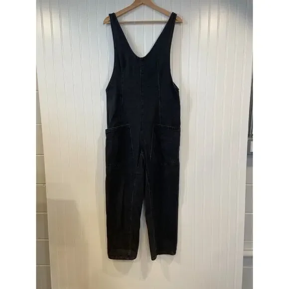 High Roller Jumpsuit Women's Small Black Denim, Travel, Boho, Casual - Picture 2 of 5